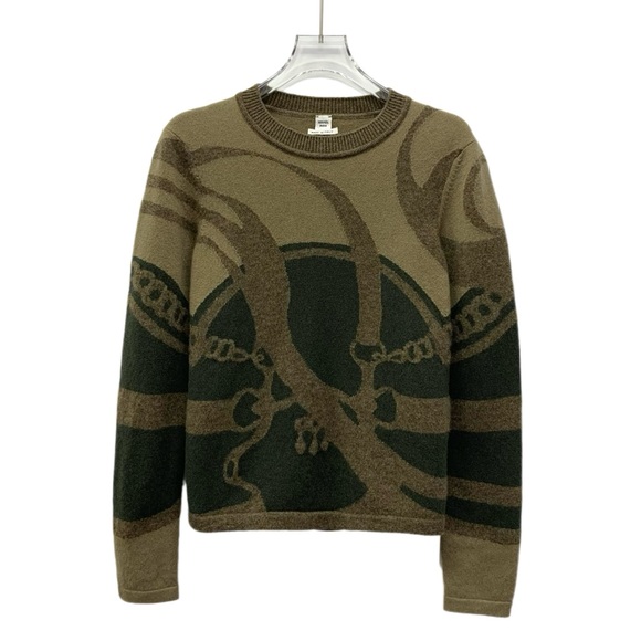 Hermes Green and Brown Sweater - Picture 1 of 7